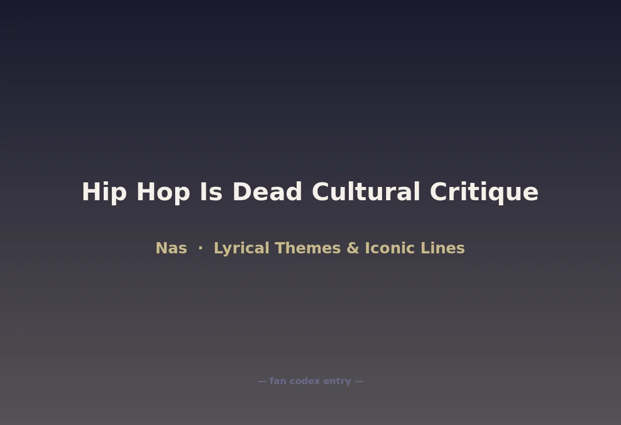 Hip Hop Is Dead Cultural Critique